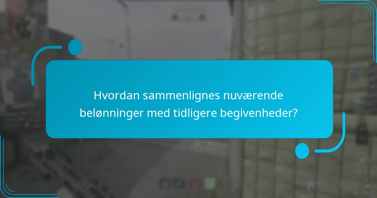 Hvordan sammenlignes nuværende belønninger med tidligere begivenheder?